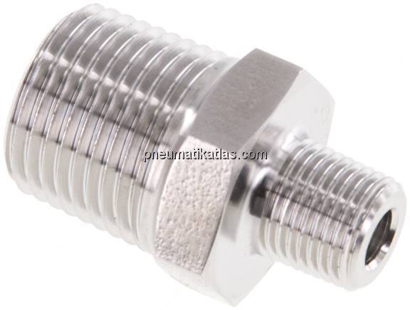 Doppelnippel NPT 3/8"-NPT 1/8", 1.4571