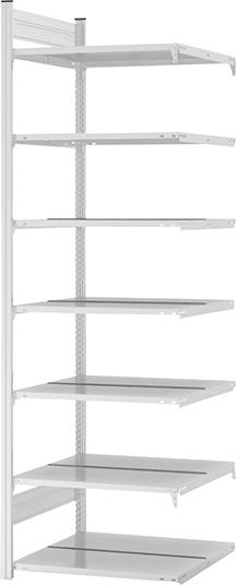 Anbauregal zerlegt HKA 23607 DA, 7 Böden 2350x600x750mm lichtgrau