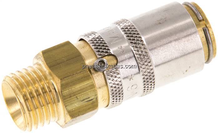 Temperierkupplungsdose 9mm Zapfen,M 14x1,5(AG), Messing