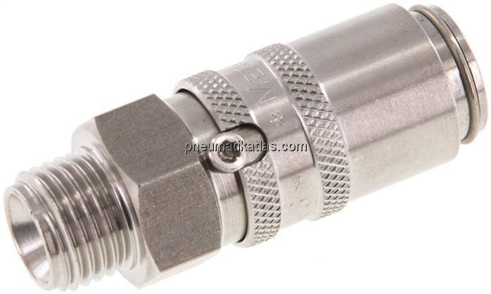 Temperierkupplungsdose 9mm Zapfen,G 1/4"(AG), 1.4305