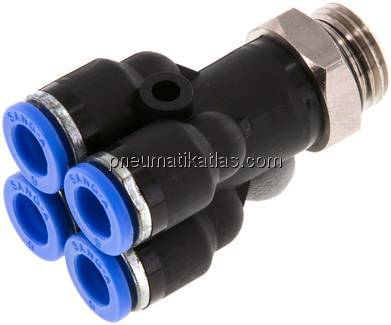 Steckanschluss-Mehrfachvert. G 1/4"-6mm, IQS-Standard