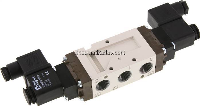 5/2-Wege Magnetventil, G 3/8", Impulsventil, 230 V AC