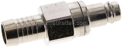 Kupplungsstecker (NW10) 16 (5/8")mm Schlauch, Messing vernickelt