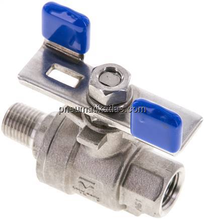 Edelstahl-Kugelhahn, Eco-Line leicht, R 1/4" / Rp 1/4", 0 - 63bar