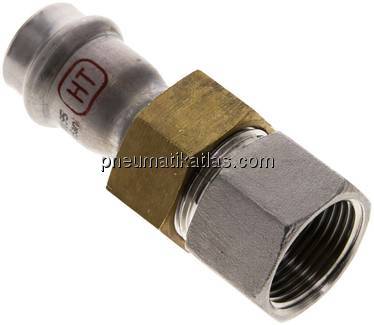 Pressfitting, Verschraubung flachd., 18mm / Rp 3/4"(IG)