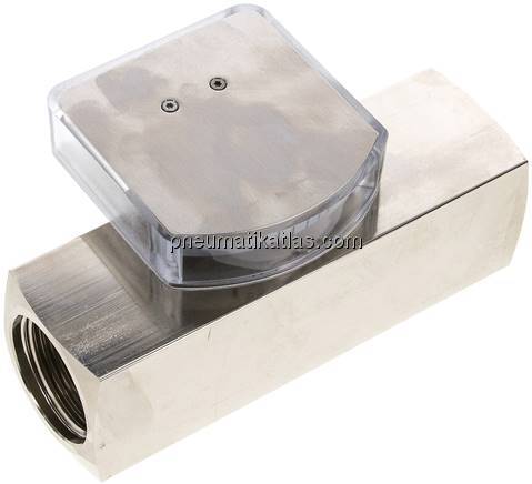 Durchflussmesser G 1" (IG), 0,5 - 1,5 l/min, Messing vernickelt