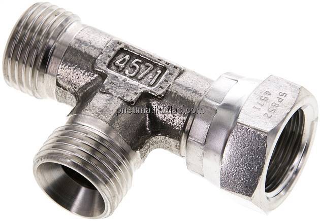 LTE-T-Stück, 60°-Kegel, G 1/2"(AG/IG), V4A