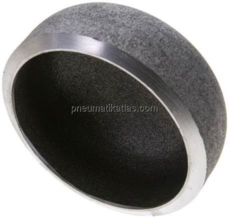 Rohrkappe 76,1x5,0mm, P265GH Stahl schwarz, EN 10253 Typ B (DIN 2617)
