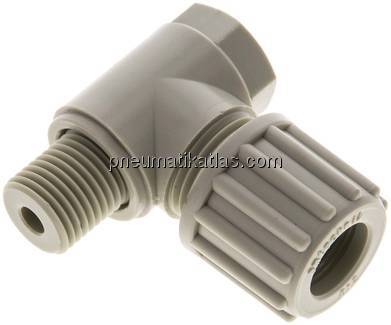 Winkel-Verschraubung G 1/4"-12x10mm, Polypropylen, Hohlschraube