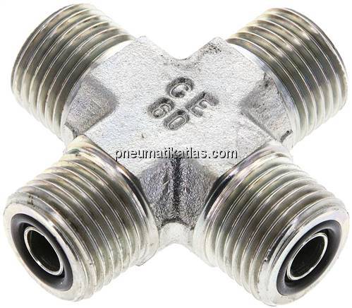 ORFS-Kreuz-Verschraubung UN 11/16"-16(AG)