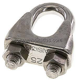 Drahtseilklemme f. 25,0mm Seil, M 14, B=41, 1.4436