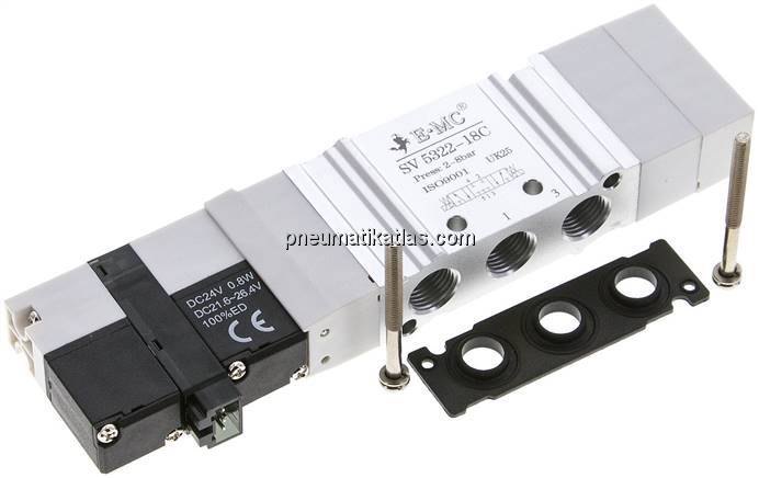 Magnetventil für S2V, 5/3-Wege (Mittelstellung geschlossen)