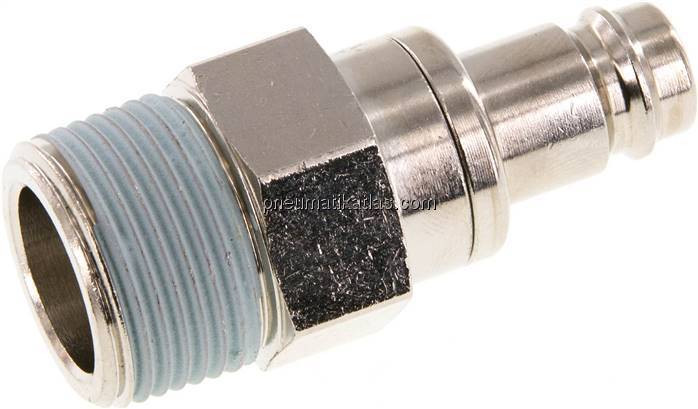 Kupplungsstecker (NW10) R 3/4"(AG), Messing vernickelt