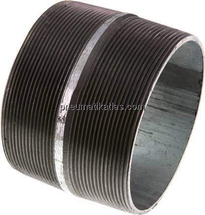 Rohrdoppelnippel R 4"-80mm, Stahlrohr ST 37 verzinkt