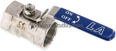 1-teiliger Edelstahl-Kugelhahn, G 1-1/2", 0 - 63bar