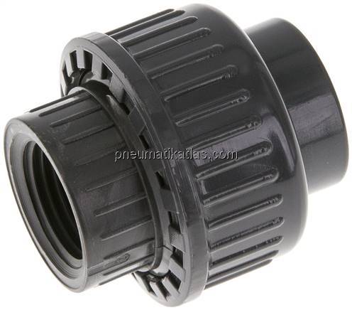 Klebe-/Gewindeverschraubung, PVC-U/ FKM, 20mmxRp 1/2" IG