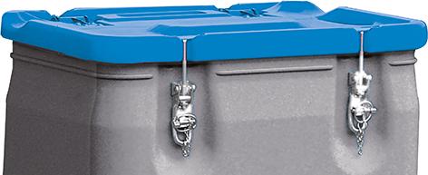 Mobil-Box 250 l Box grau / Deckel blau