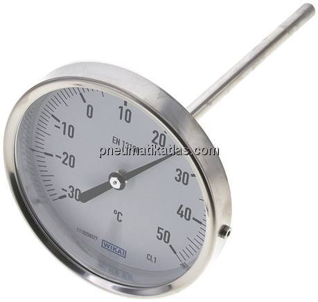 Bimetallthermometer, waagerecht D100/-30 bis +50°C/160mm