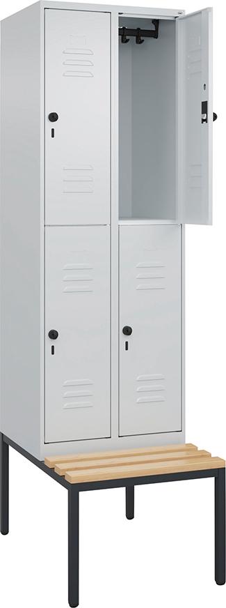 Spind Classic PLUS 2 Abteile H2120xB600xT815mm RAL7035/RAL7035 /P1G/7021