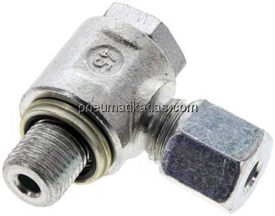 Winkel-Schwenkverschraubung G 1/4"-6 S (M14x1,5), Stahl verzinkt