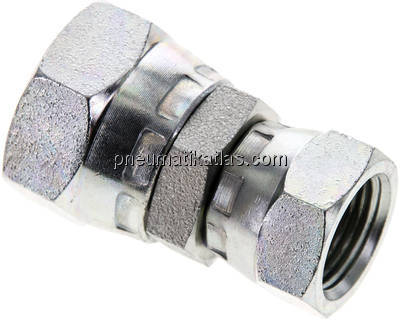 Gerader Verbinder 60°-Konus, G 1/2"-G 3/8", Stahl verzinkt