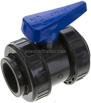 Kugelhahn, PVC-U / EPDM, Rp 2" (Wasserausführung)