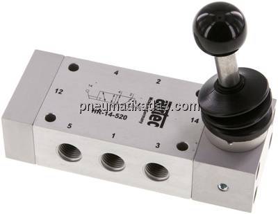 5/2-Wege Handhebelventil, Raste, G 1/4"