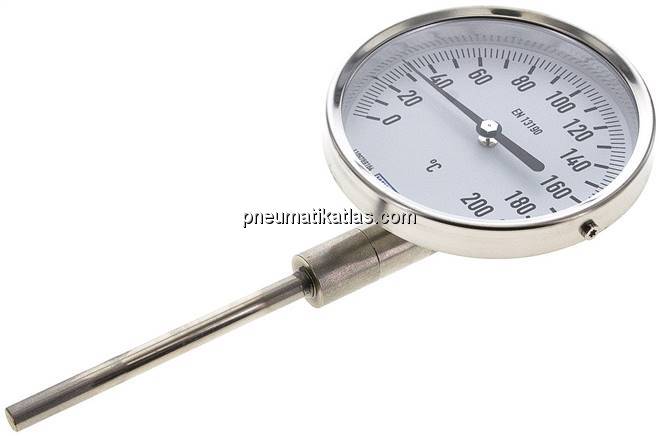 Bimetallthermometer, senkrecht D100/0 bis +200°C/100mm