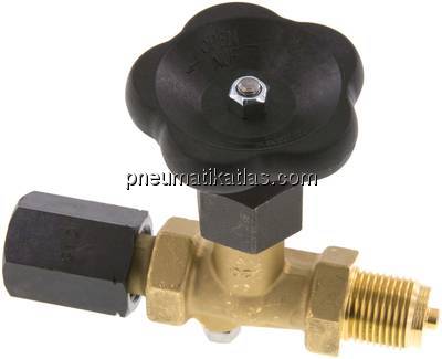 Manometer-Absperrventil G 1/2" Spannmuffe - Zapfen,Messing