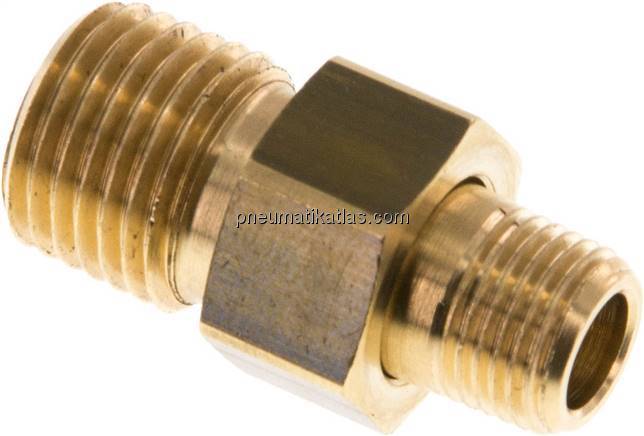 Doppelnippel trennbar R 1/4"-R 1/8", Messing