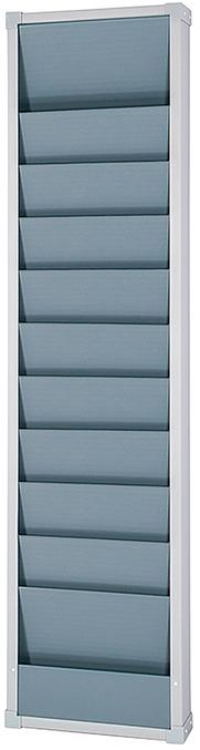 Planungstafel einreihig 315 x 1.282 mm 10 Schienen, A 4 grau