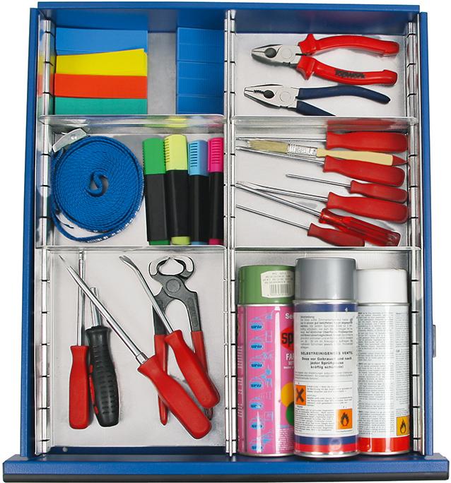 Schubladeneinteilung 12 Fächer, 100 mm hoch