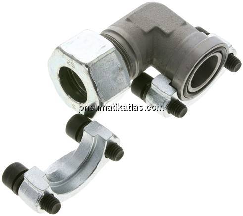 Winkel-Flanschverschraubung 1"-SAE (3000 PSI), 25 S (M36x2)
