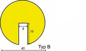 Kantenschutz Typ B, Zuschnitt mm gelb/schwarz zum Aufstecken Dancop