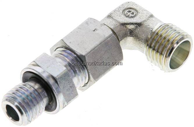 Einstellb. Winkel-Schneidringverschr. M 12x1,5-8 L (M14x1,5), ohne Mutter & Schn