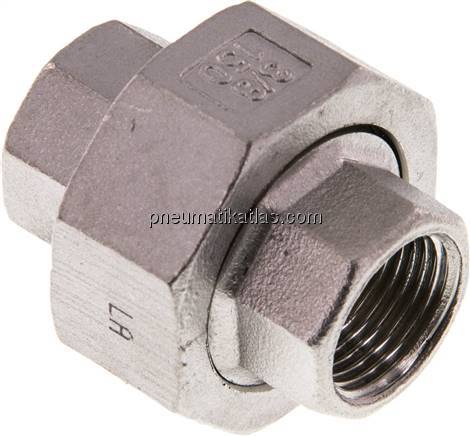 Verschraubung flach dichtend Rp 3/8" (IG),1.4408