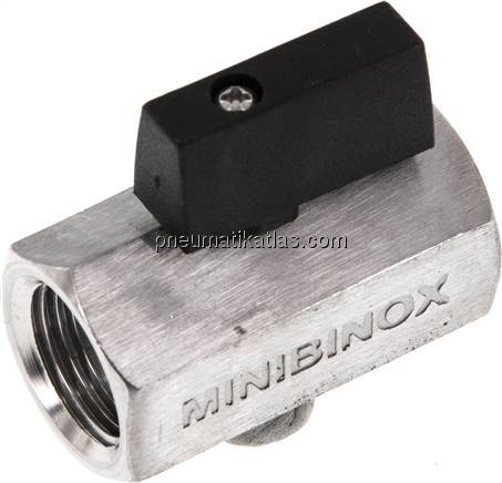 Edelstahl-Minikugelhahn G 1/2" Innengewinde, PN 25