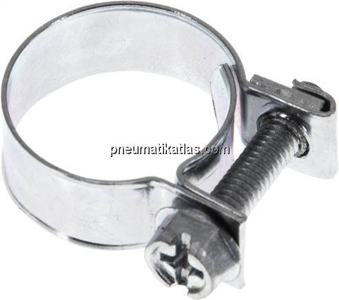 9mm Mini-Schlauchschelle, 17 - 19mm, Stahl verzinkt (W1)