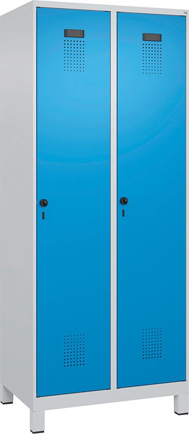 Spind Evolo PLUS 2 Abteile H1950xB800xT500mm RAL7035/RAL5012 /F/7035