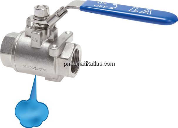 Exemplarische Darstellung: Edelstahl-Kugelhahn 2-t