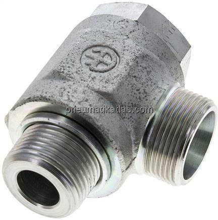 Winkel-Schwenkverschraubung G 1"-25 S (M36x2), ohne Mutter & Schneidring, Stahl 