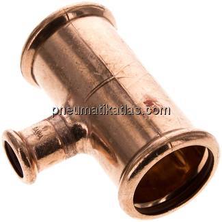Pressfitting, T-Stück, 35x15mm innen, Kupfer / Kupferlegierung