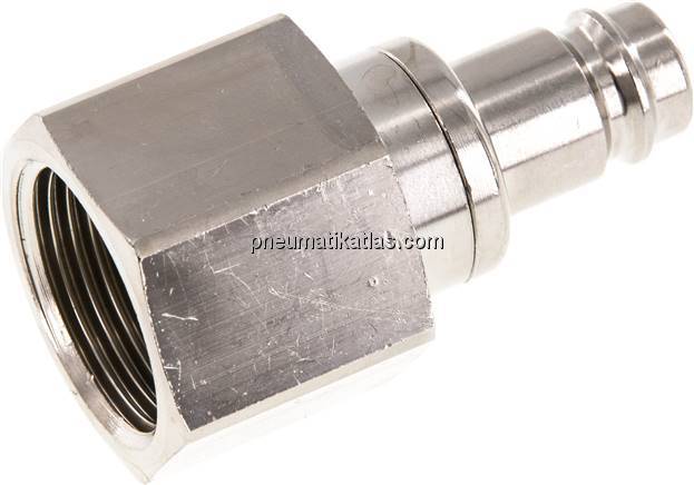 Kupplungsstecker (NW10) G 3/4"(IG), Messing vernickelt