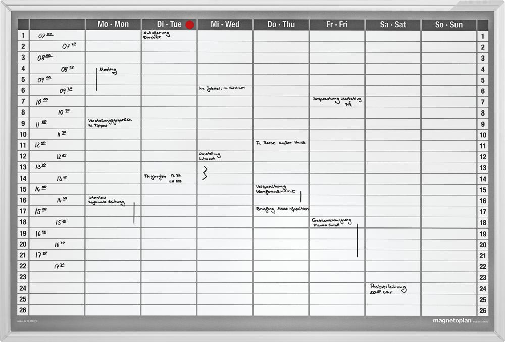 Wochenplaner 8x26 Felder Abm. 920 x 625 mm Magnetoplan