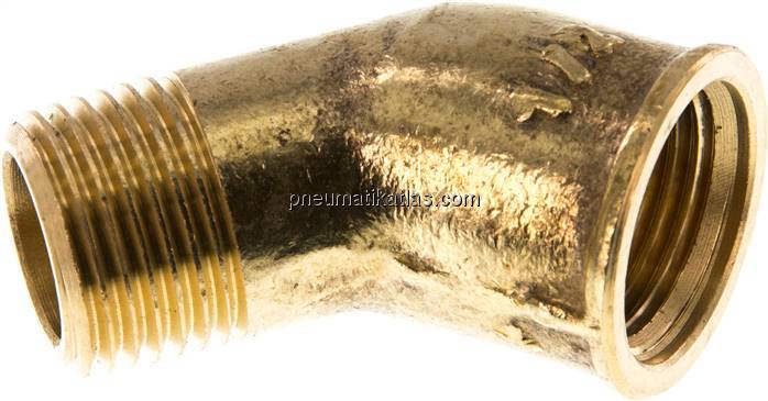 45°-Einschraubwinkel Rp 1/2"(IG)-R 1/2"(AG), Messing