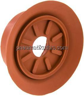 Flachsauger (feine Lippe), Ø 100x5mm, SBR (50A), rotbraun