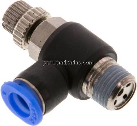 Mini-Winkel-Drosselrückschlagventile R 1/8"-6mm