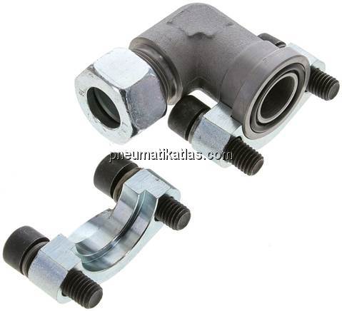 Winkel-Flanschverschraubung 3/4"-SAE (3000 PSI), 18 L (M26x1,5)