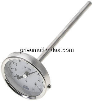 Bimetallthermometer, waagerecht D63/-30 bis +50°C/160mm