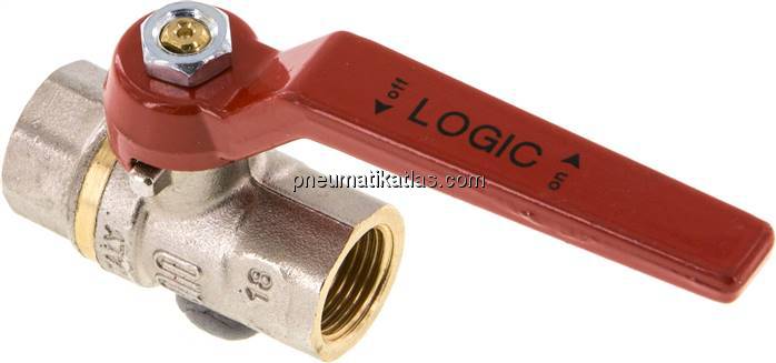 Messing-Kugelhahn, Rp 3/8", -0,9 bis 80 bar, silikonfrei gefertigt